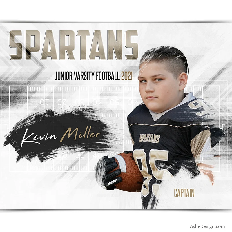 Amped Effects - Painted Football Poster Template For Photoshop
