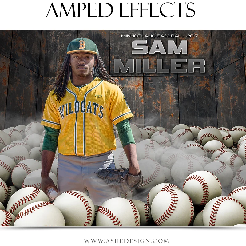 Amped Effects - Pile Up Baseball Poster Template For Photoshop