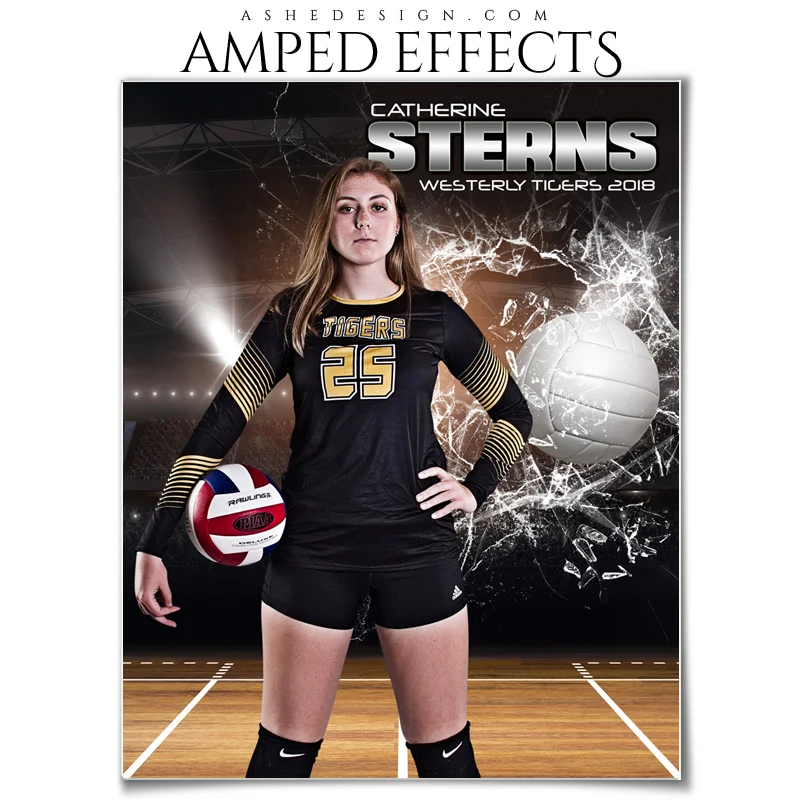 Amped Effects - Smashing Through Volleyball Portrait