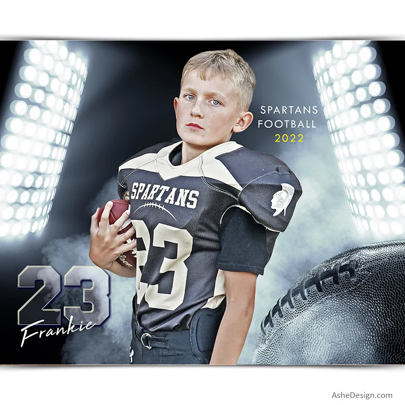 Amped Effects - Smokey Lights Football Poster Template For Photoshop