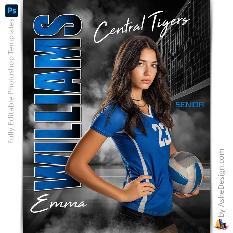 Amped Effects - Standout Volleyball Poster Template For Photoshop