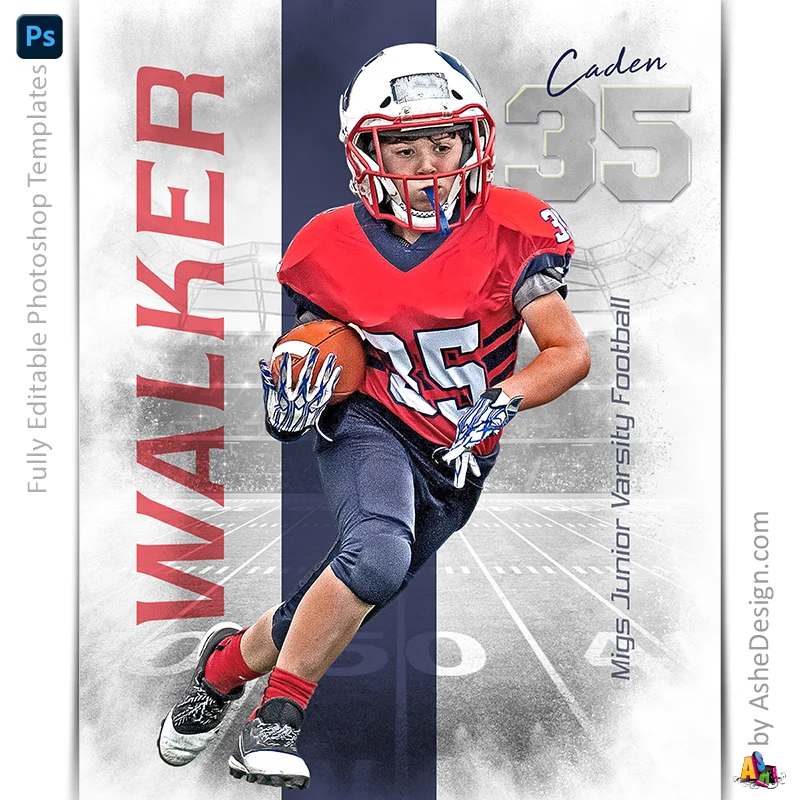 Amped Effects - Whiteout Football Sports Poster Template For Photoshop