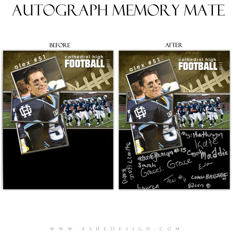 Autograph Memory Mates Design (8x10) - Football - Image 2