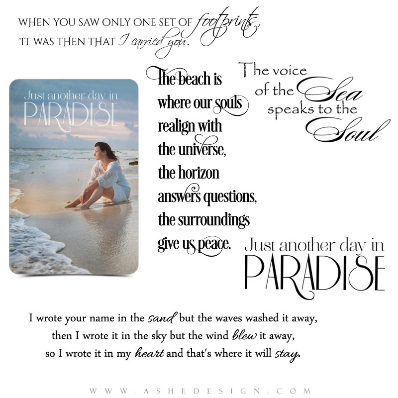 Beach Word Art Quotes - Another Day In Paradise