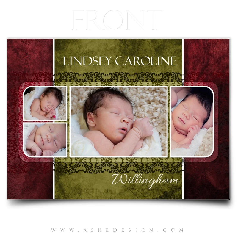 5x7 Flat Birth Announcement  - Lindsey Caroline - Image 2
