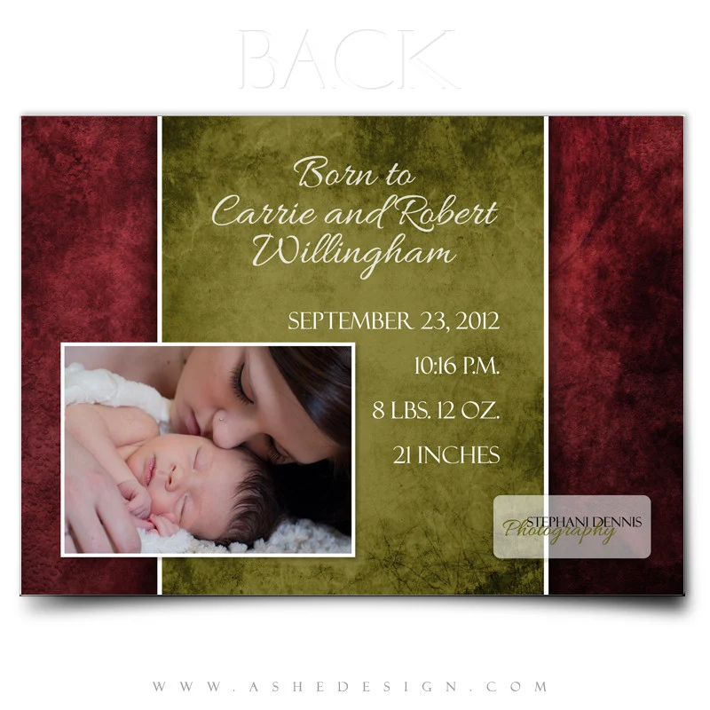 5x7 Flat Birth Announcement  - Lindsey Caroline - Image 3