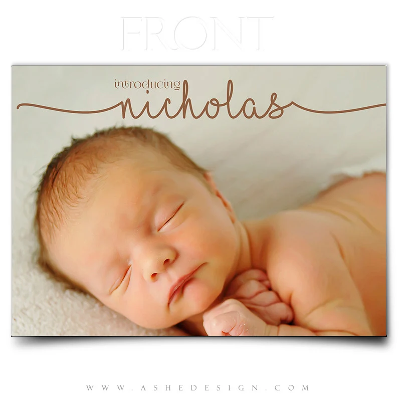 5x7 Flat Birth Announcement - Simply Baby Nicholas - Image 2