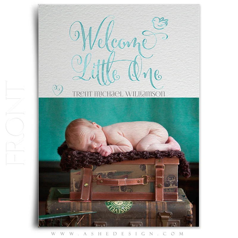 5x7 Flat Birth Announcement - Simply Baby Trent - Image 2