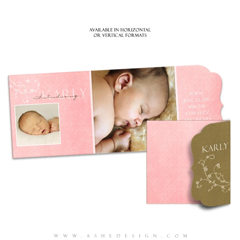 Birth Announcement Template Folded Luxe - Karly Carol - Image 3