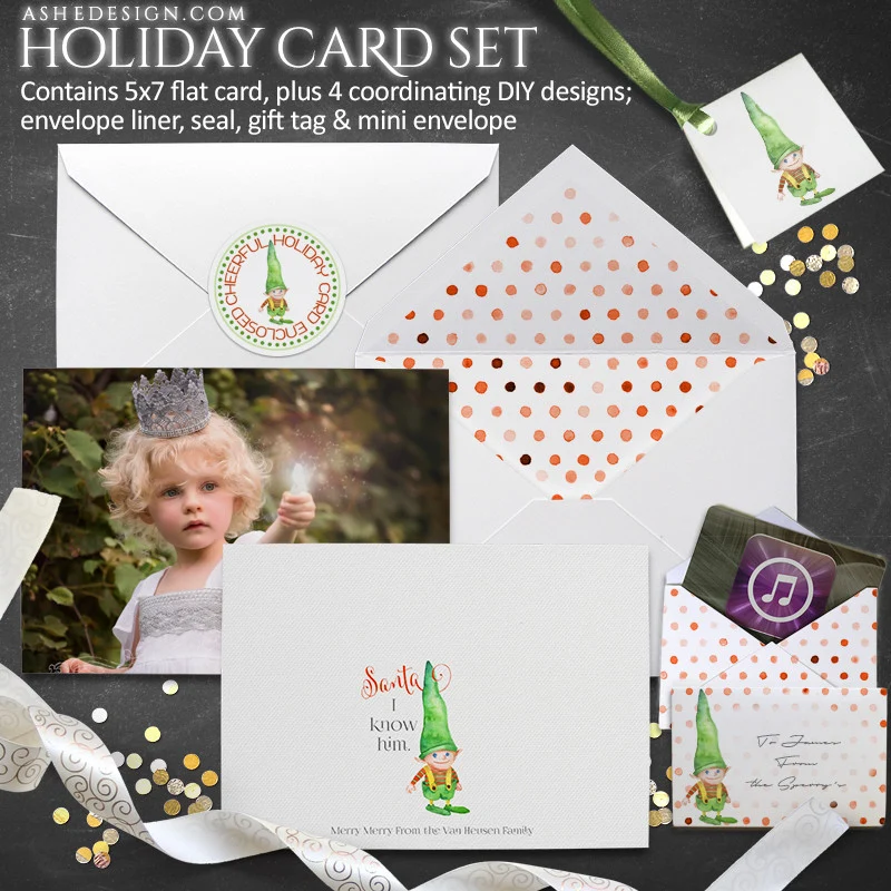 5x7 Flat Christmas Card Set - Santa, I Know HIm