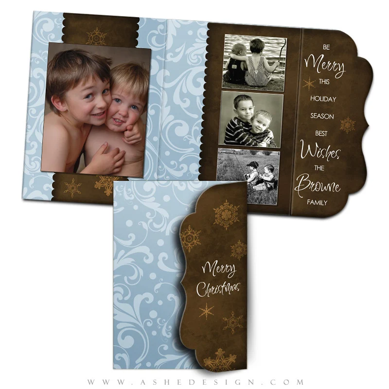 Christmas Card Template Folded Luxe - Be Merry - Image 2