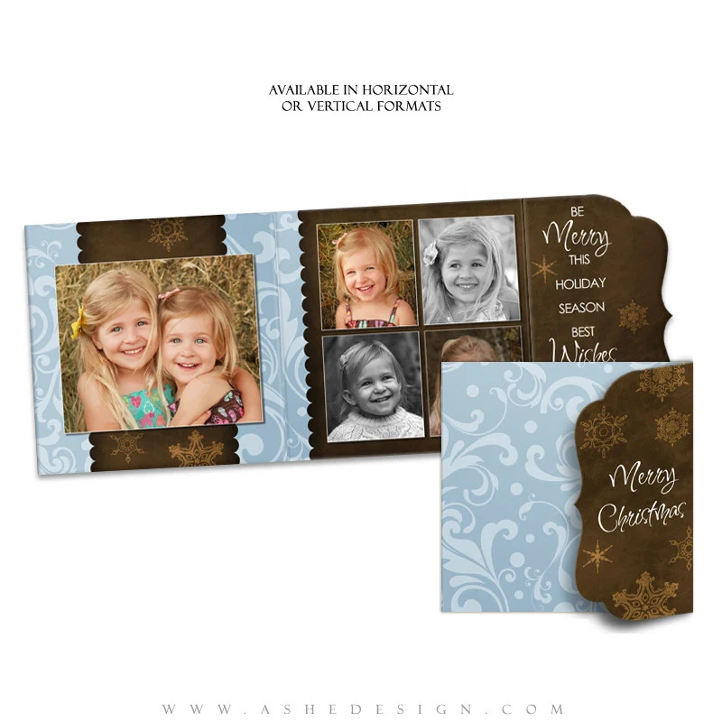 Christmas Card Template Folded Luxe - Be Merry - Image 3