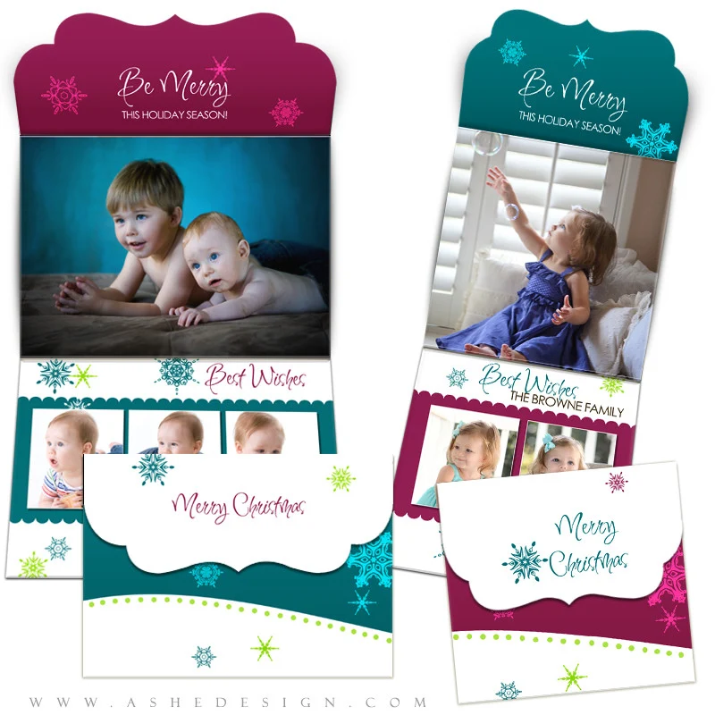 Christmas Card Template Folded Luxe - Santa Baby