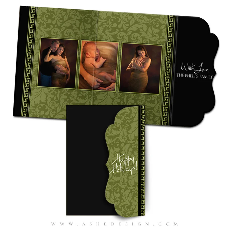 Christmas Card Template Folded Luxe - Sophisticated - Image 2
