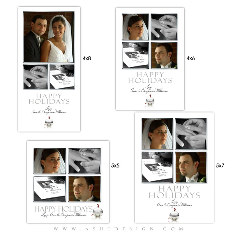 Christmas Photo Card Set - Jingle Bell White