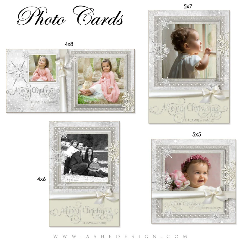 Christmas Photo Card Set - Snow Babies