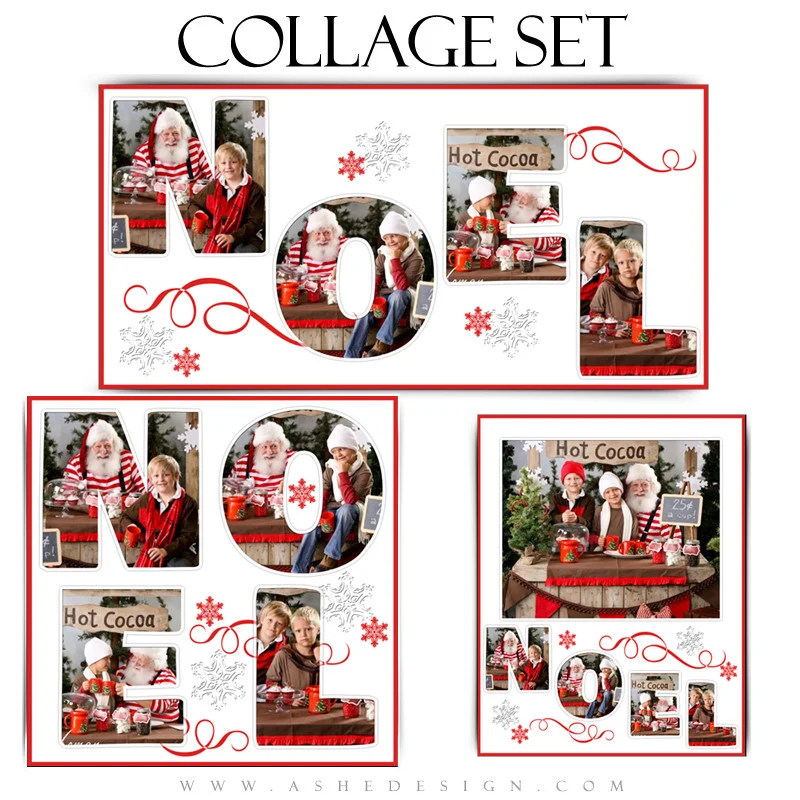 Christmas Word Collage Set (10x20,11x14,12x12) - Noel