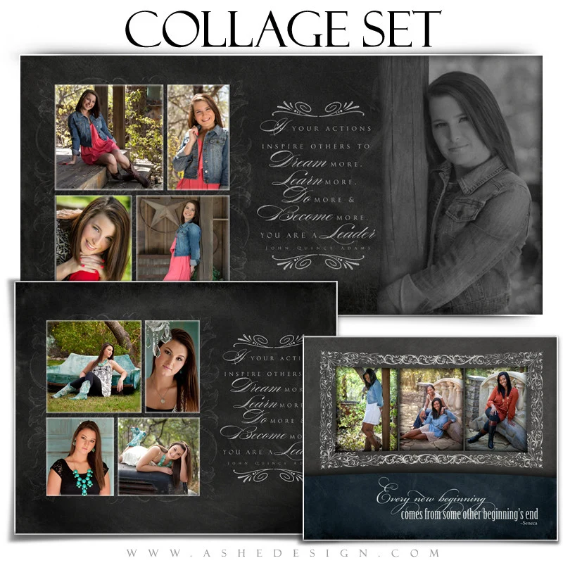 Collage Set (8x10,10x20,11x14) - Chalkboard Senior Girl