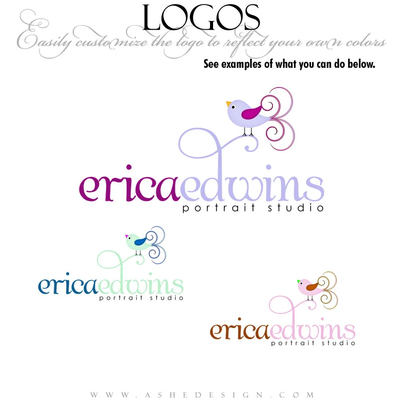 Customizable Logo - Swirly Bird - Image 2