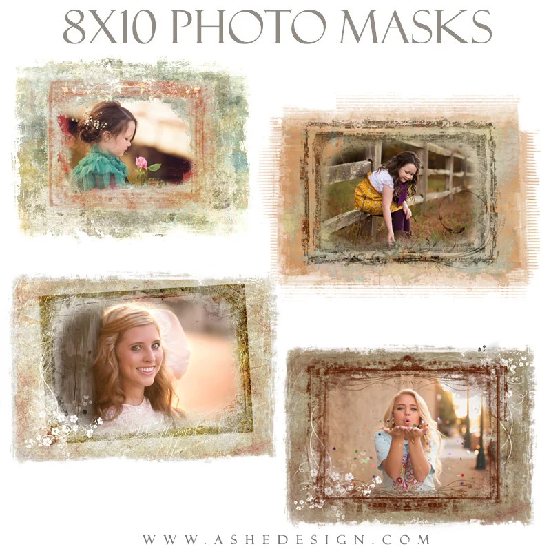 Designer Gems 8x10 Photo Masks - Floral Grunge