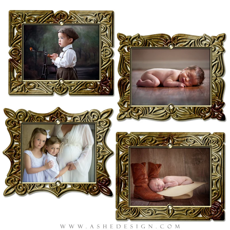 Designer Gems - Brushed Gold Frames
