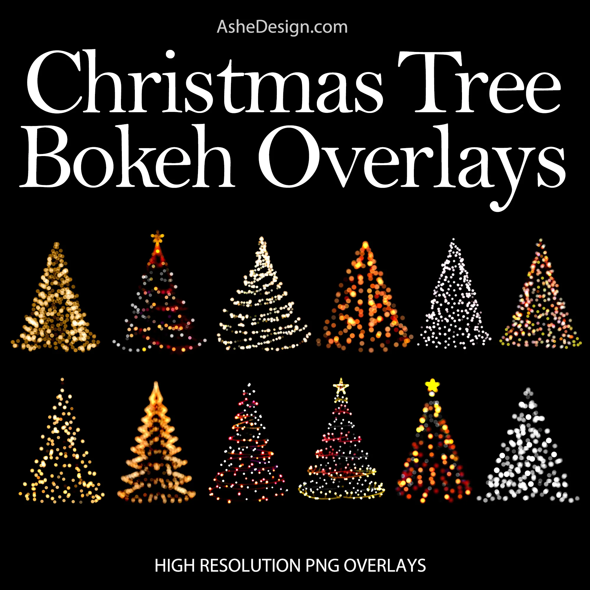 Designer Gems - Christmas Tree Bokeh Overlays - Image 2
