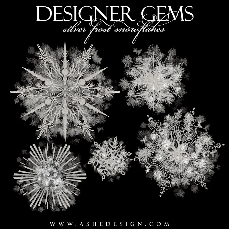 Designer Gems Overlays - Silver Frost Snowflakes