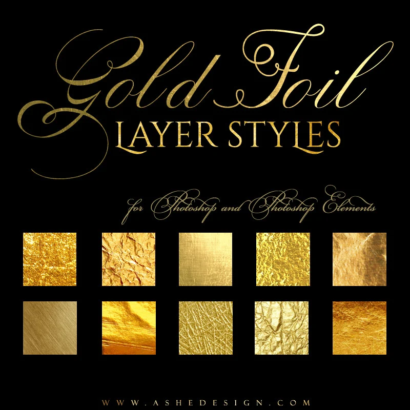 Designer Gems - Photoshop Style Set - Gold Foil