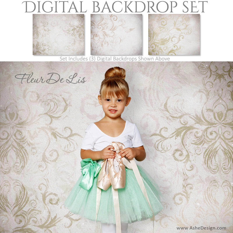Digital Backdrop Set - Fleur De Lis