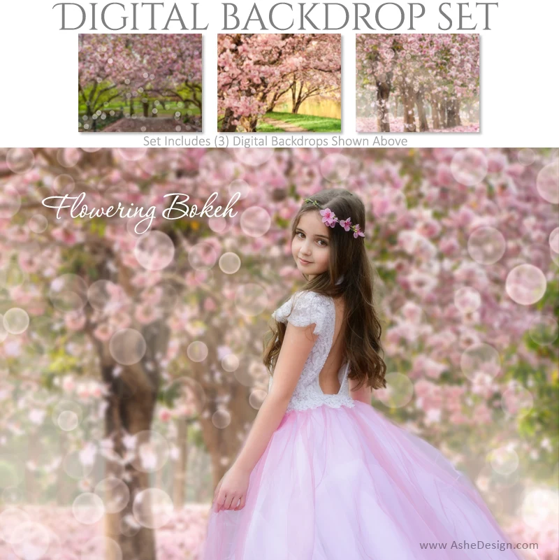 Digital Backdrop Set - Flowering Bokeh