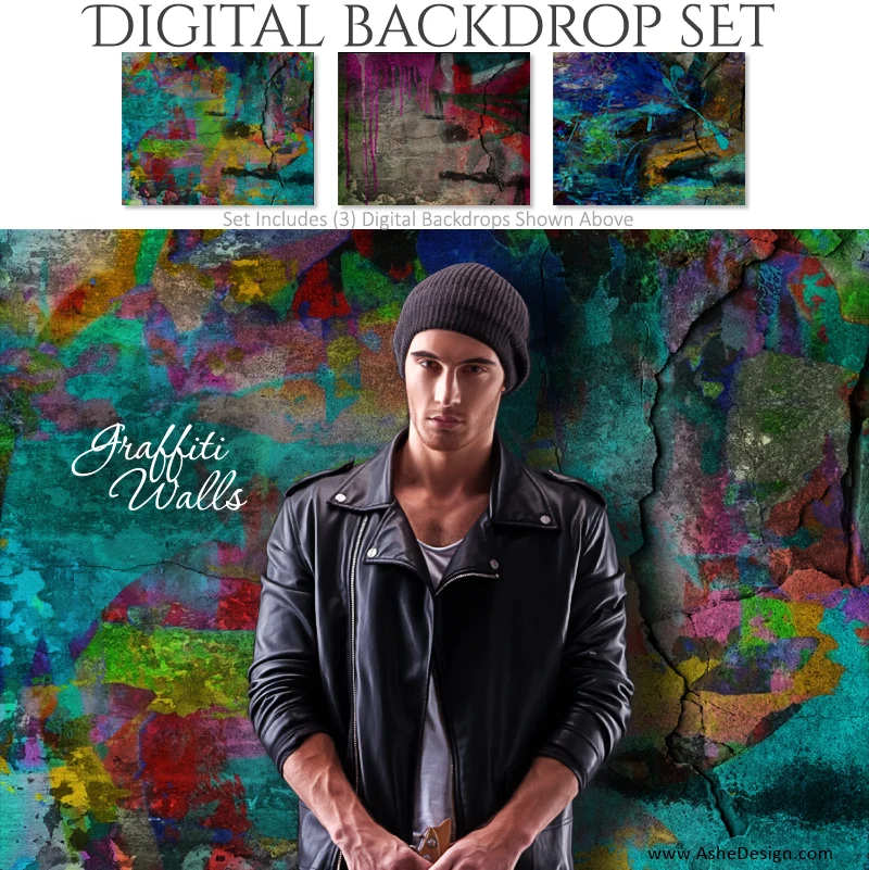 Digital Backdrop Set - Graffiti Walls