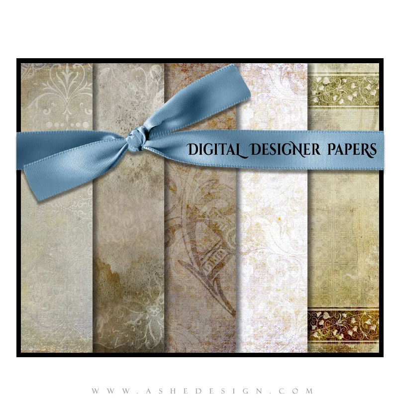 Digital Designer Paper Set - Antique Parchment