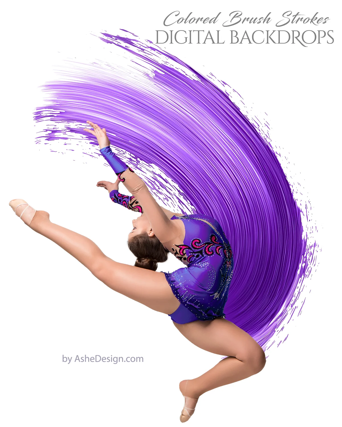 Digital Photography Backdrops - Colored Brush Strokes - Image 2