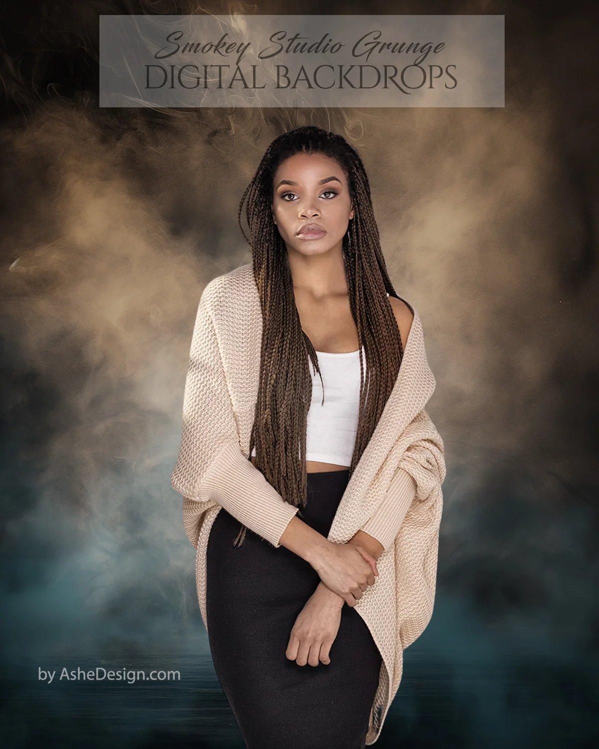 Digital Photography Backdrops - Smokey Studio Grunge - Image 4