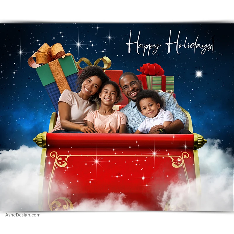 Digital Props 16x20 Backdrop Set - Sleigh Ride