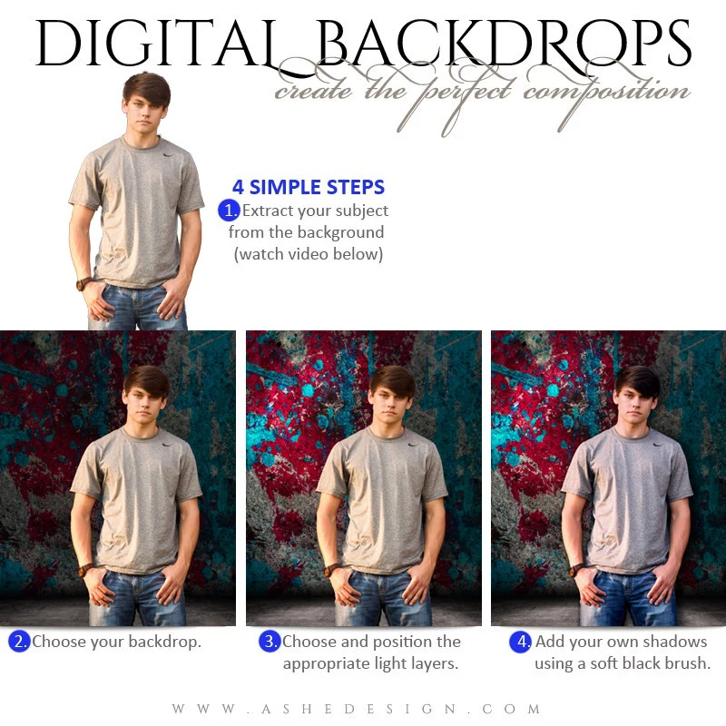 Digital Props - 16x20 Backdrops - Painted Grunge - Image 2