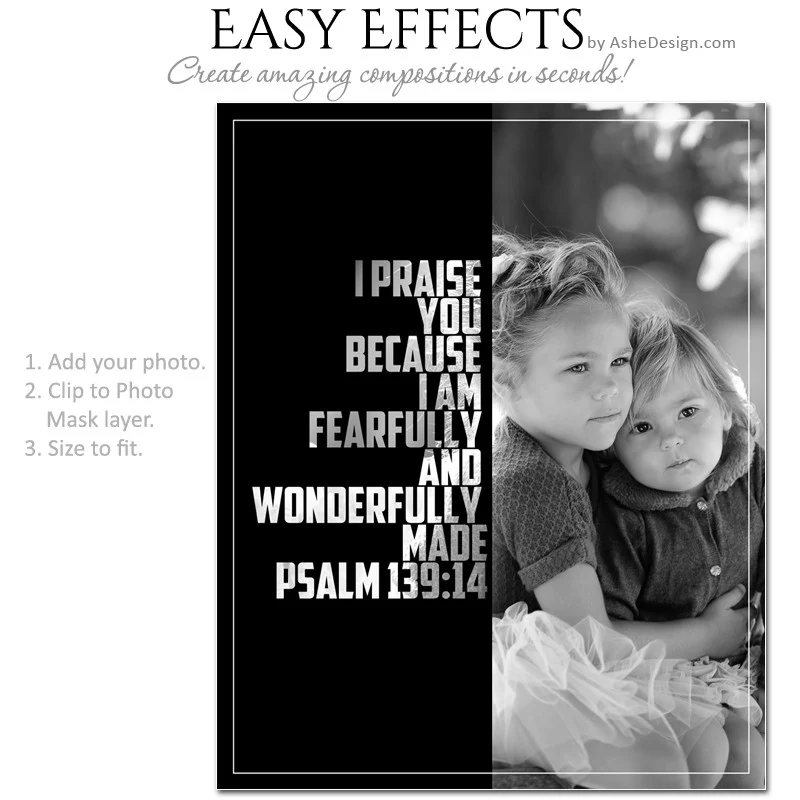 Easy Effects - Photo Overlays - Psalm 139:14