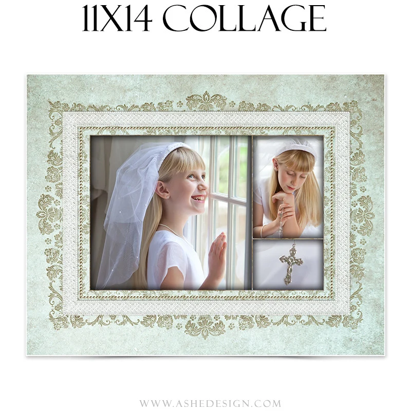 Family Collage (11x14) - Tiffany Damask