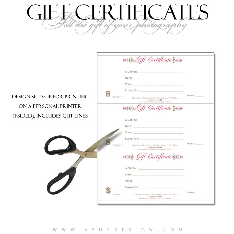 Gift Certificate Designs - Raspberry Cream - Image 2