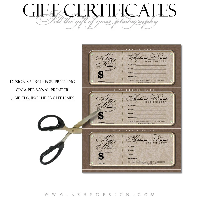 Gift Certificate Designs - Simply Swirly - Image 2
