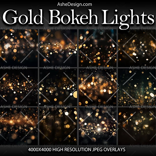 Designer Gems - Gold Bokeh Light Overlays - Image 4