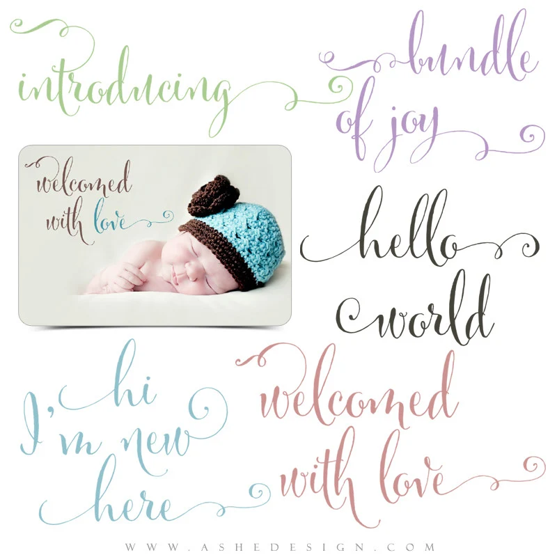 Newborn Word Art Collection - Hello World