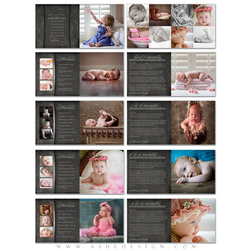 Photo Book Template (10x10) - Baby's First Year Journal - Chalkboard - Image 2