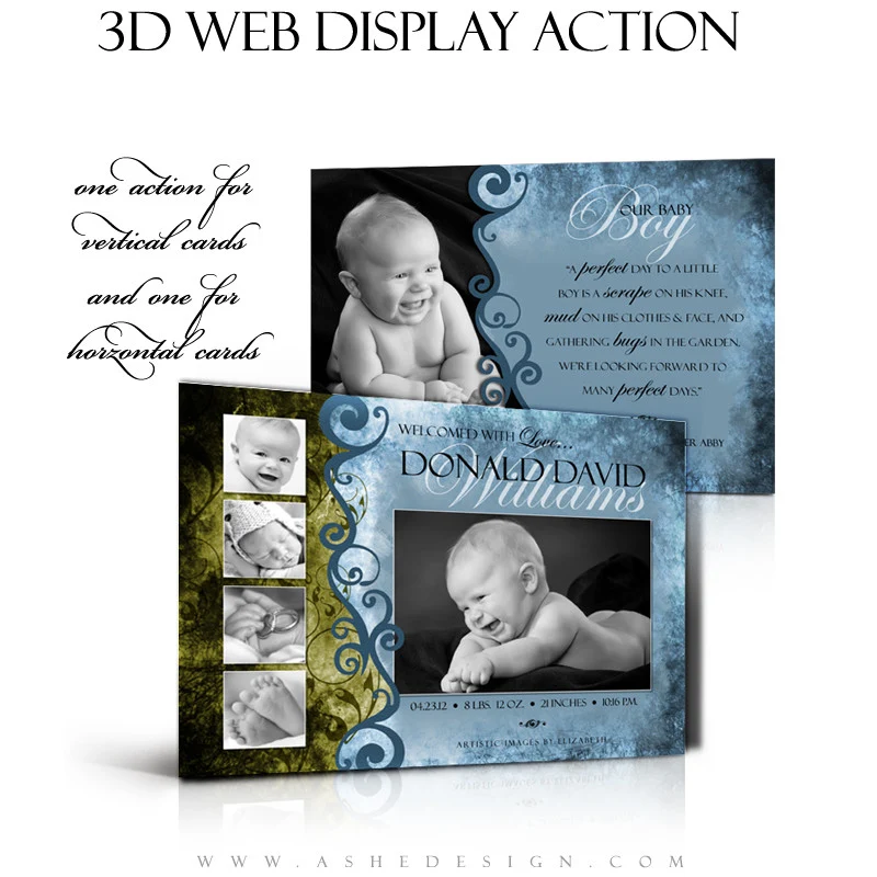 Photoshop Action - 5x7 Flat Card 3D Mockup
