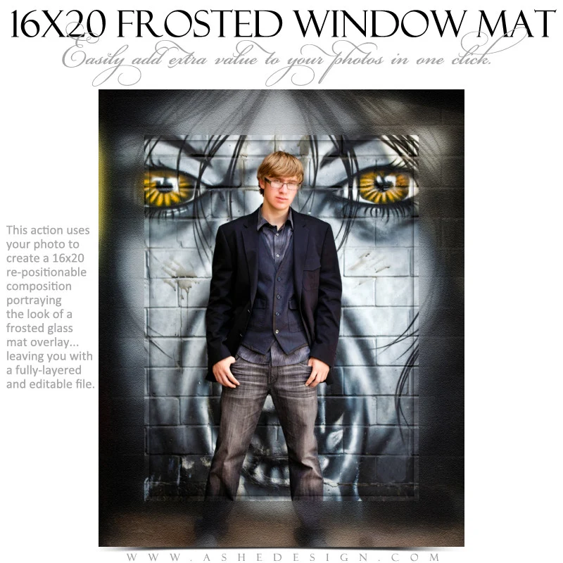 Photoshop Action | Frosted Window Mat (16x20)