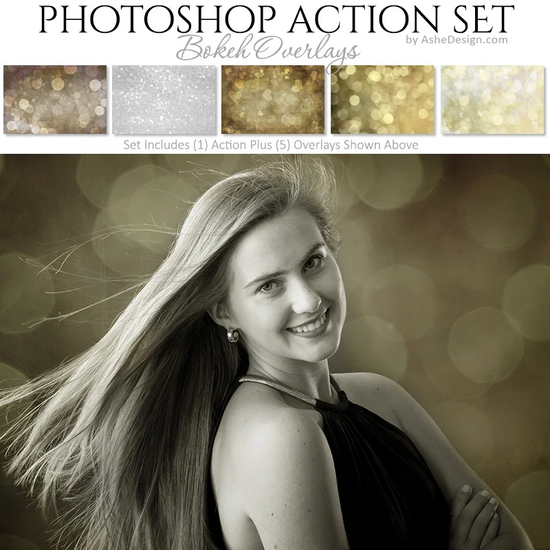 Photoshop Action - Overlays | Bokeh