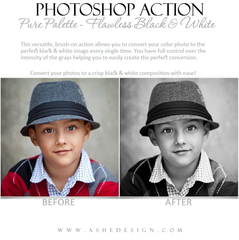 Photoshop Action | Pure Palette - Flawless Black & White