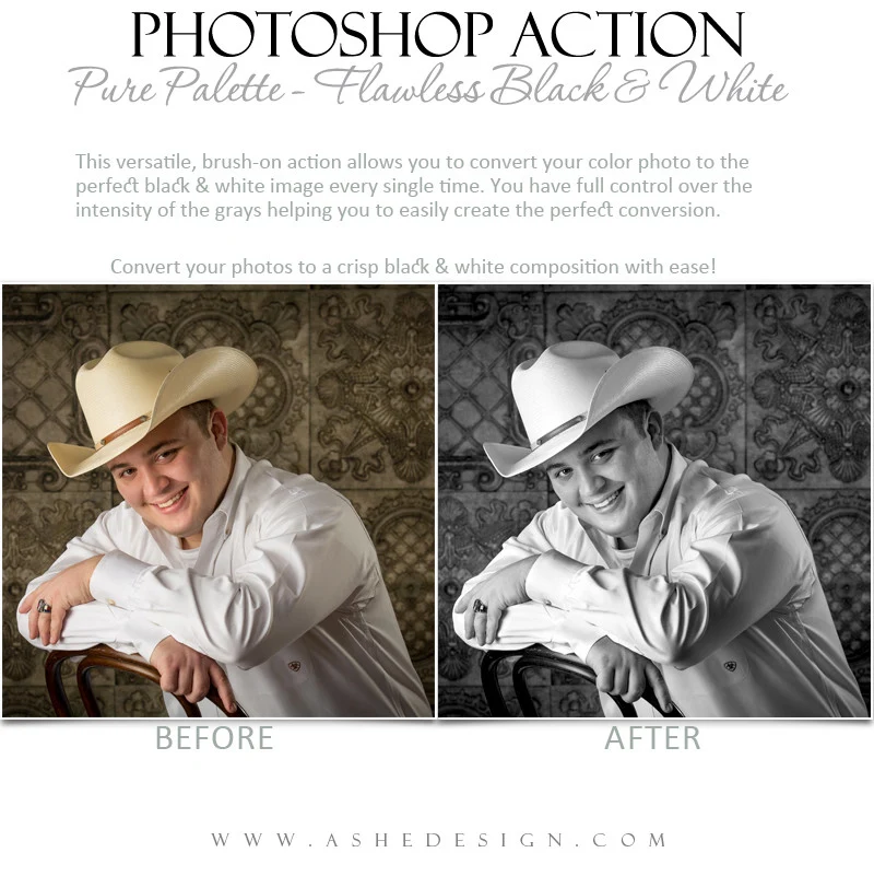 Photoshop Action | Pure Palette - Flawless Black & White - Image 3