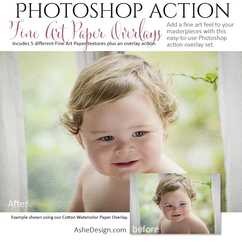 Photoshop Action | Texture Overlays - Fine Art Paper - Image 3