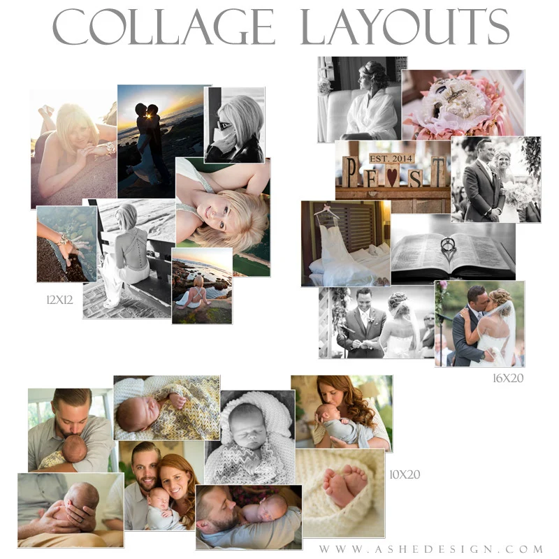 Photoshop Collage Layouts (12x12,16x20,10x20) - Simply Stated Scattered